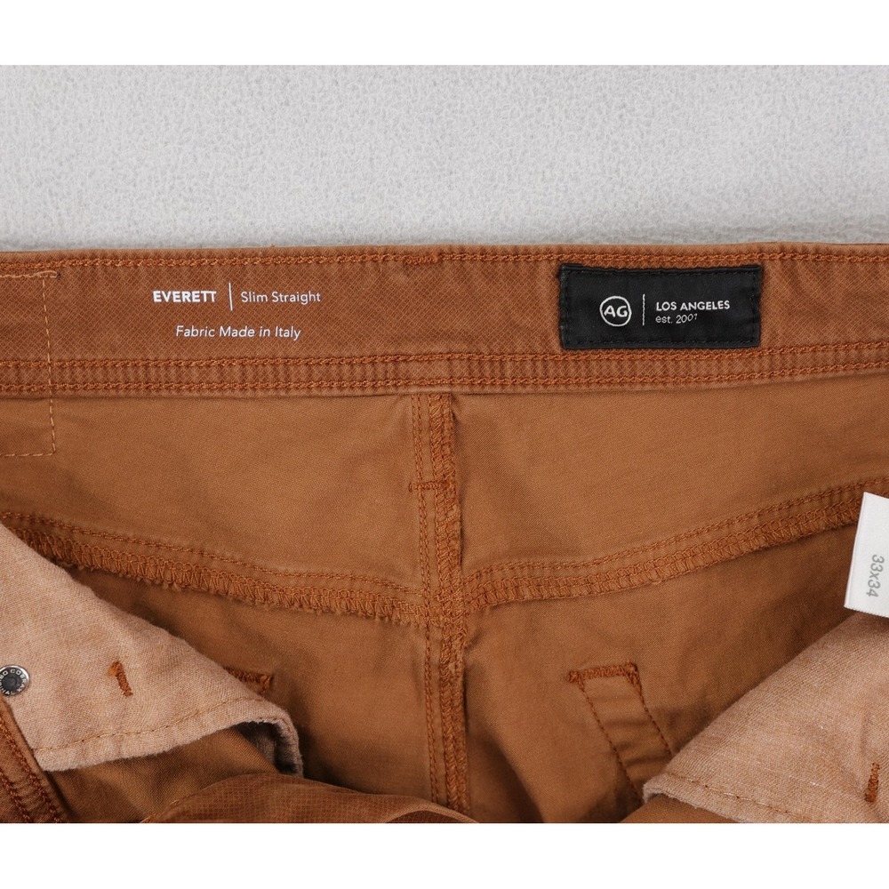 AG Everett Jeans Mens 32x28 Brown Slim Straight Stretch Pants Casual Italy - Picture 6 of 13